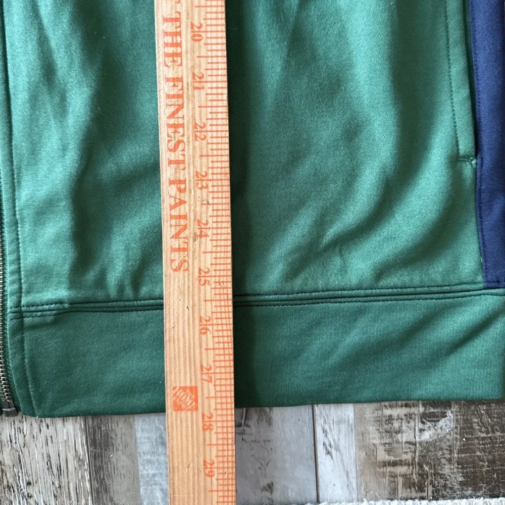 Boden Mens Track Jacket Full Zip Large Green Navy Orange Colorblock Athletic